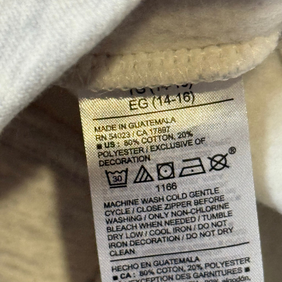 Old Navy Girls Hoodie XL 14–16 Heather Gray Pink Logo Full Zip NWT - Picture 7 of 7